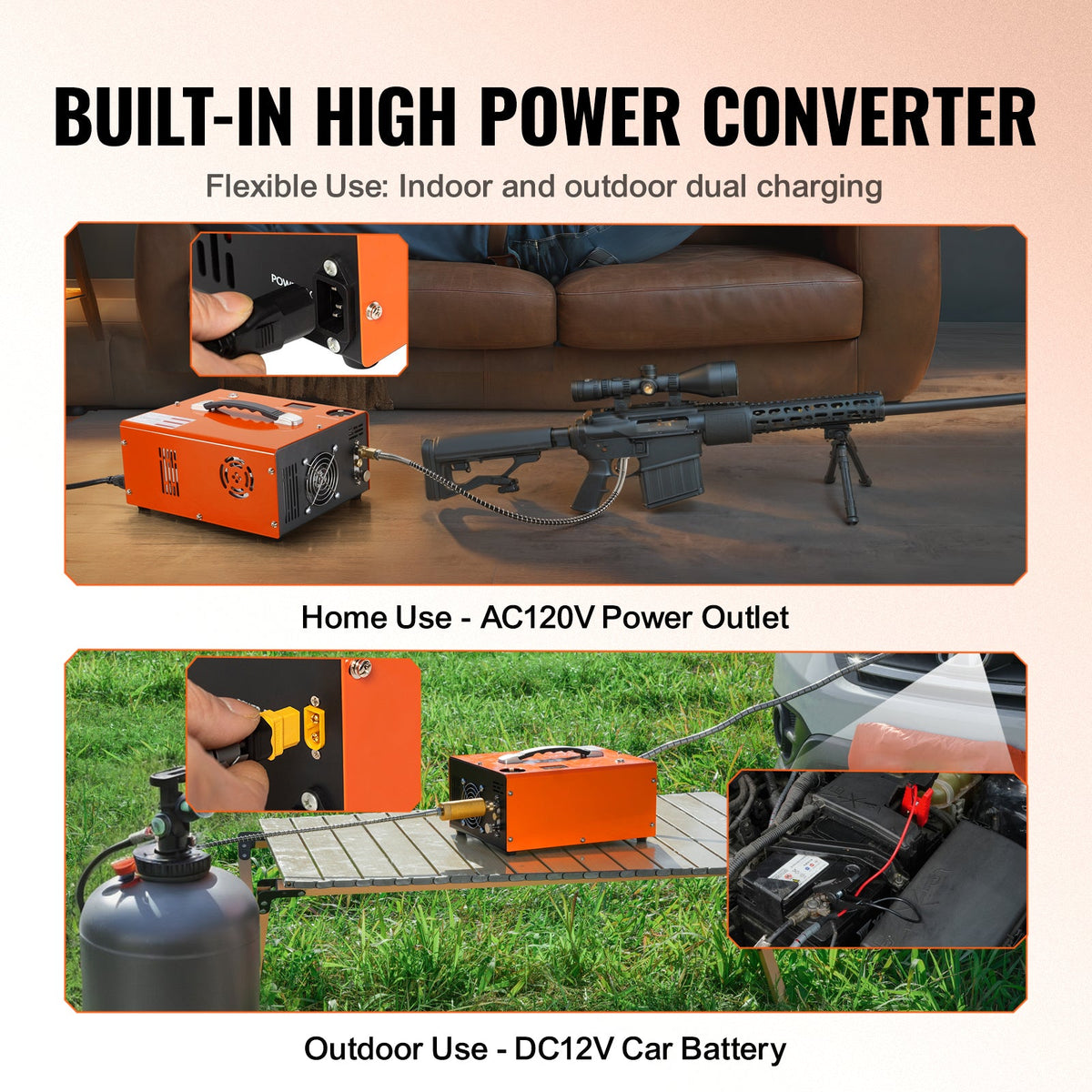 PCP Air Compressor with Auto-Stop and Built-In Converter - 4500PSI